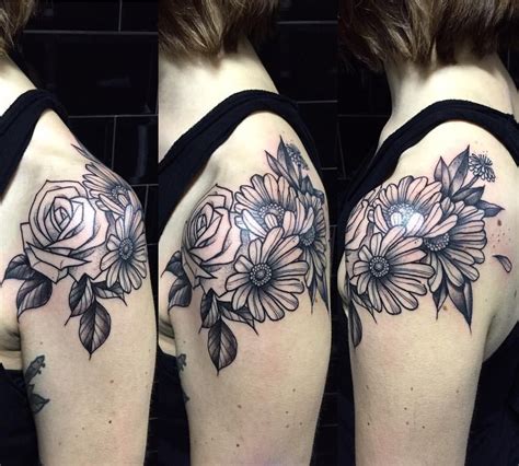 rose and daisy tattoo